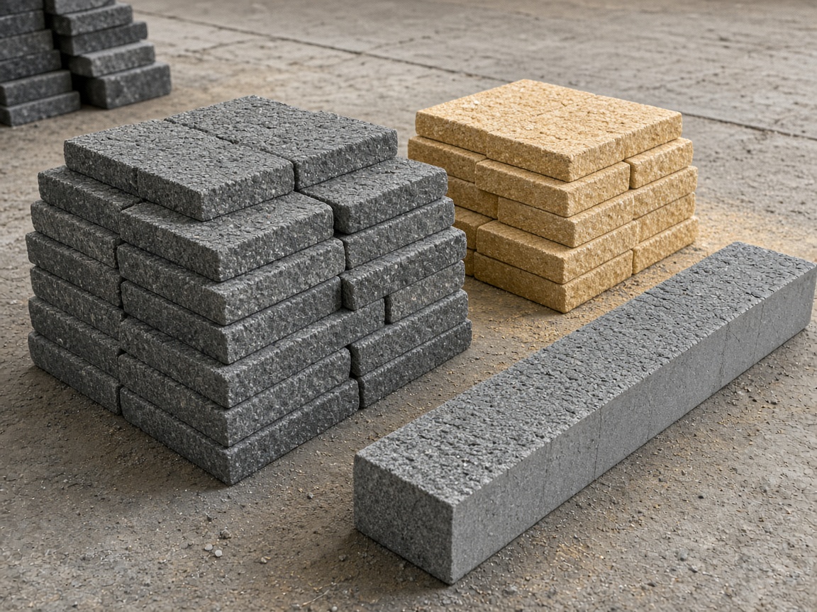 Granite kerbs and paving